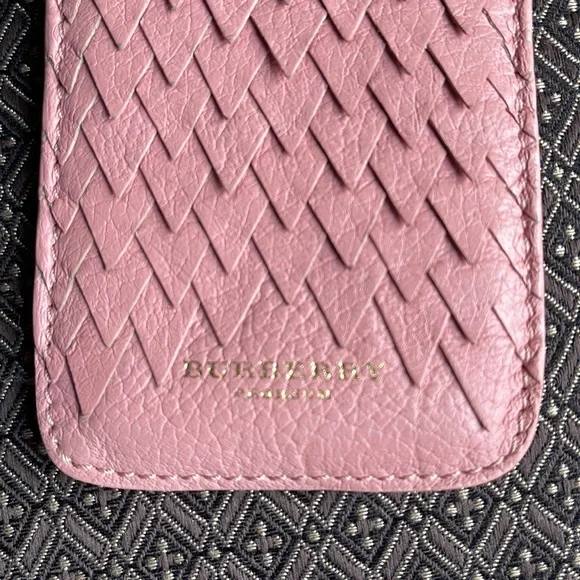 BURBERRY LIKE NEW CARD HOLDER POUCH PINK LEATHER - Picture 3 of 8